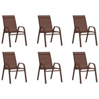 Juego de comedor de jardín 7 piezas marrón y negro