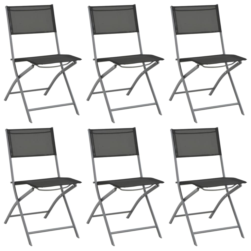 Juego de comedor de jardín 7 piezas con cojines gris y negro