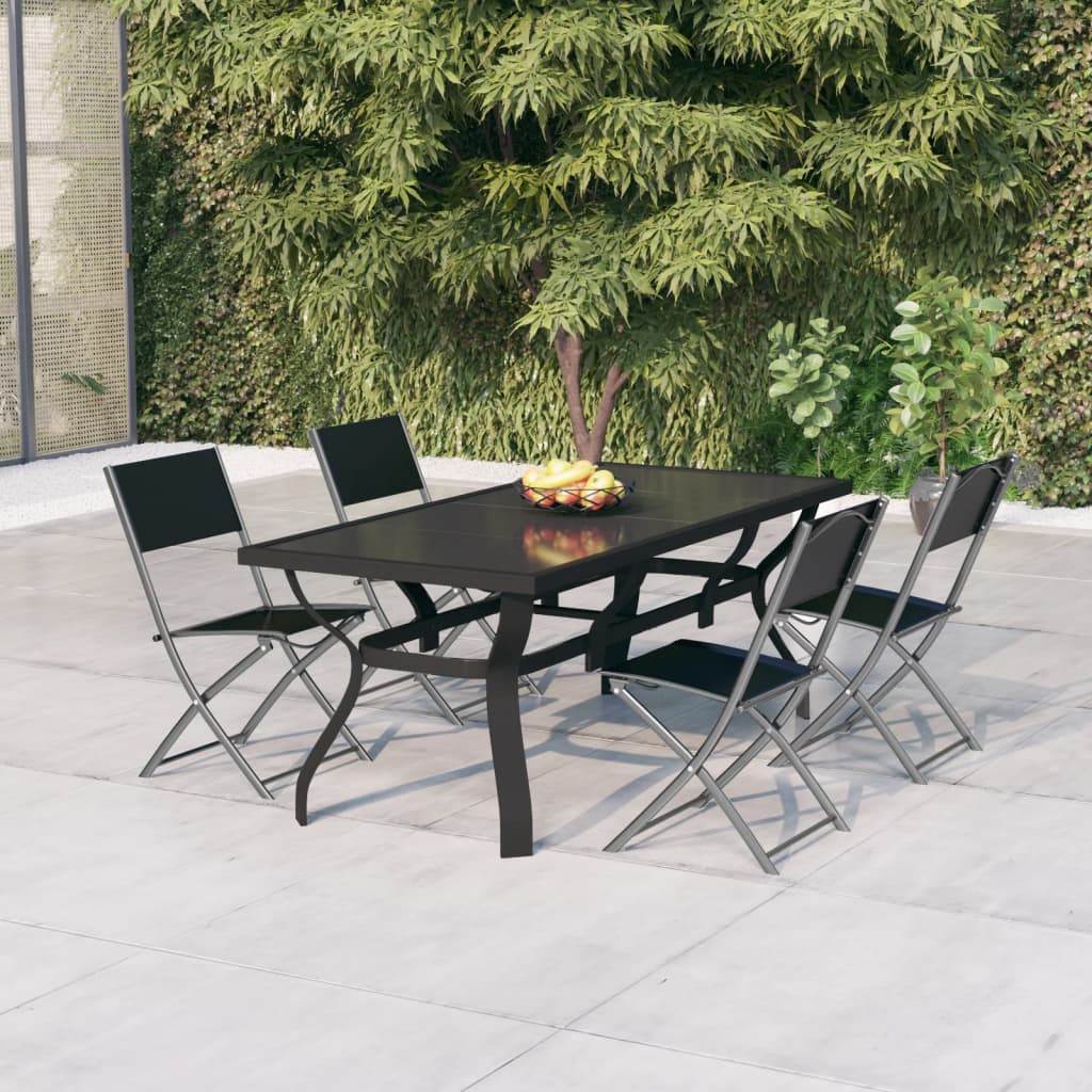 Juego de comedor para jardín 3 piezas ratán sintético negro