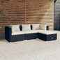 Set de muebles de jardín 4 pzas y cojines ratán sintético gris
