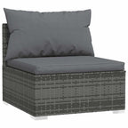 Set de muebles de jardín 4 pzas y cojines ratán sintético gris