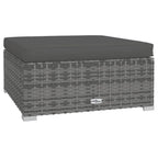Set de muebles de jardín 4 pzas y cojines ratán sintético gris