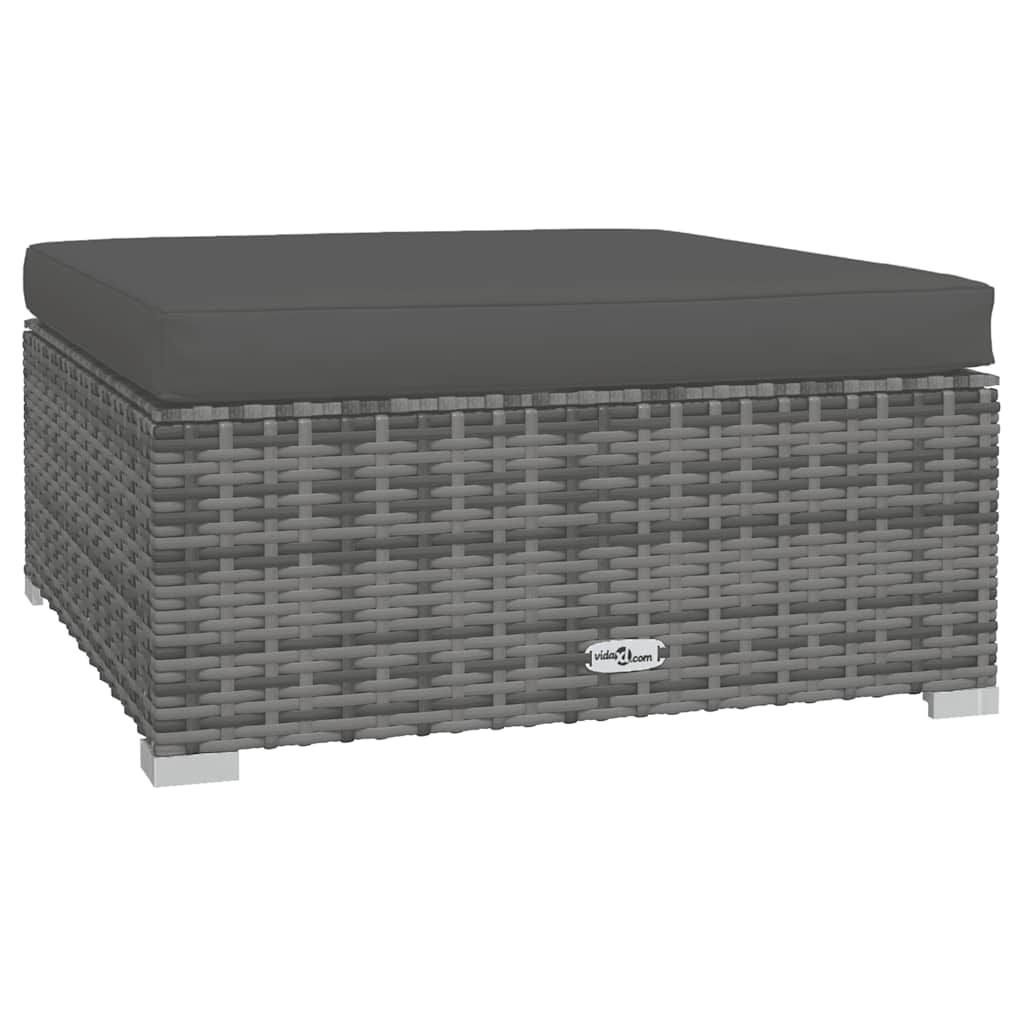 Set de muebles de jardín 4 pzas y cojines ratán sintético gris