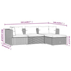 Set de muebles de jardín 4 pzas y cojines ratán sintético gris