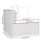 Set de muebles de jardín 4 pzas y cojines ratán sintético gris