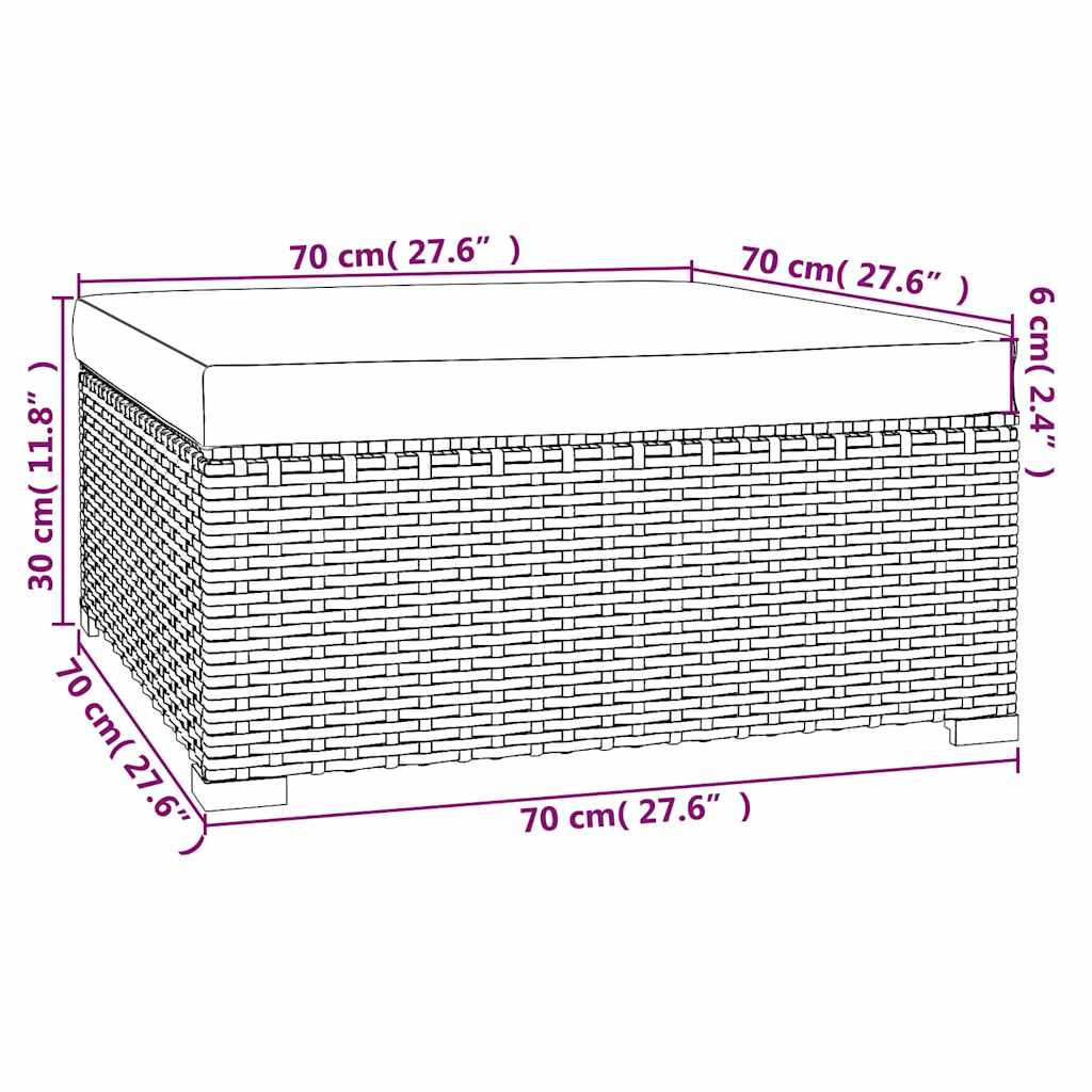 Set de muebles de jardín 4 pzas y cojines ratán sintético gris