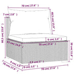 Set de muebles de jardín 4 pzas y cojines ratán sintético gris