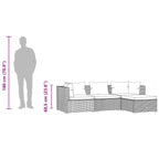 Set de muebles de jardín 4 pzas y cojines ratán sintético gris