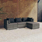 Set de muebles de jardín 4 pzas y cojines ratán sintético gris