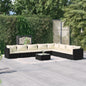 Set muebles de jardín 4 piezas y cojines ratán sintético gris
