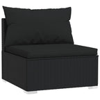 Set de muebles de jardín 10 pzas cojines ratán sintético negro