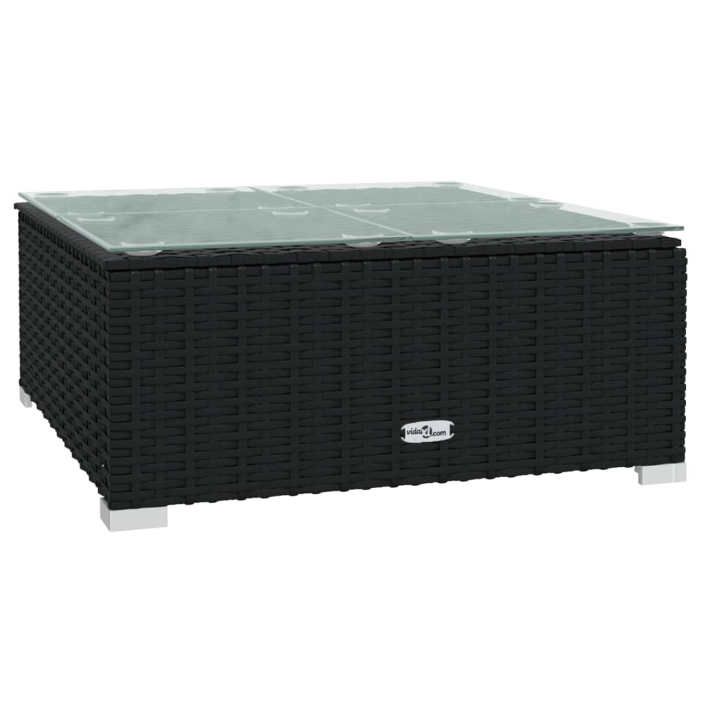 Set de muebles de jardín 10 pzas cojines ratán sintético negro