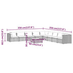 Set de muebles de jardín 10 pzas cojines ratán sintético negro