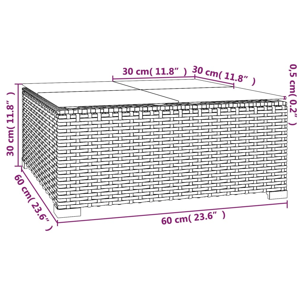 Set de muebles de jardín 10 pzas cojines ratán sintético negro
