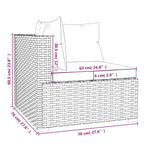Set de muebles de jardín 4 pzas y cojines ratán sintético negro