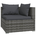 Set de muebles de jardín 11 pzas cojines ratán sintético gris