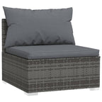 Set de muebles de jardín 11 pzas cojines ratán sintético gris
