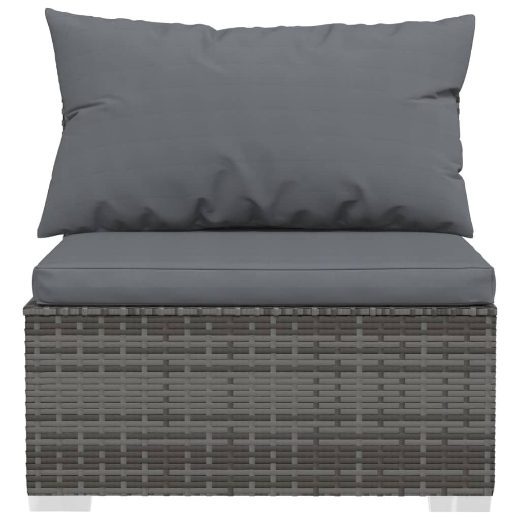 Set de muebles de jardín 11 pzas cojines ratán sintético gris