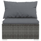 Set de muebles de jardín 11 pzas cojines ratán sintético gris