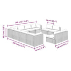 Set de muebles de jardín 11 pzas cojines ratán sintético gris