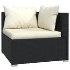 Set de muebles de jardín 14 pzas cojines ratán sintético negro