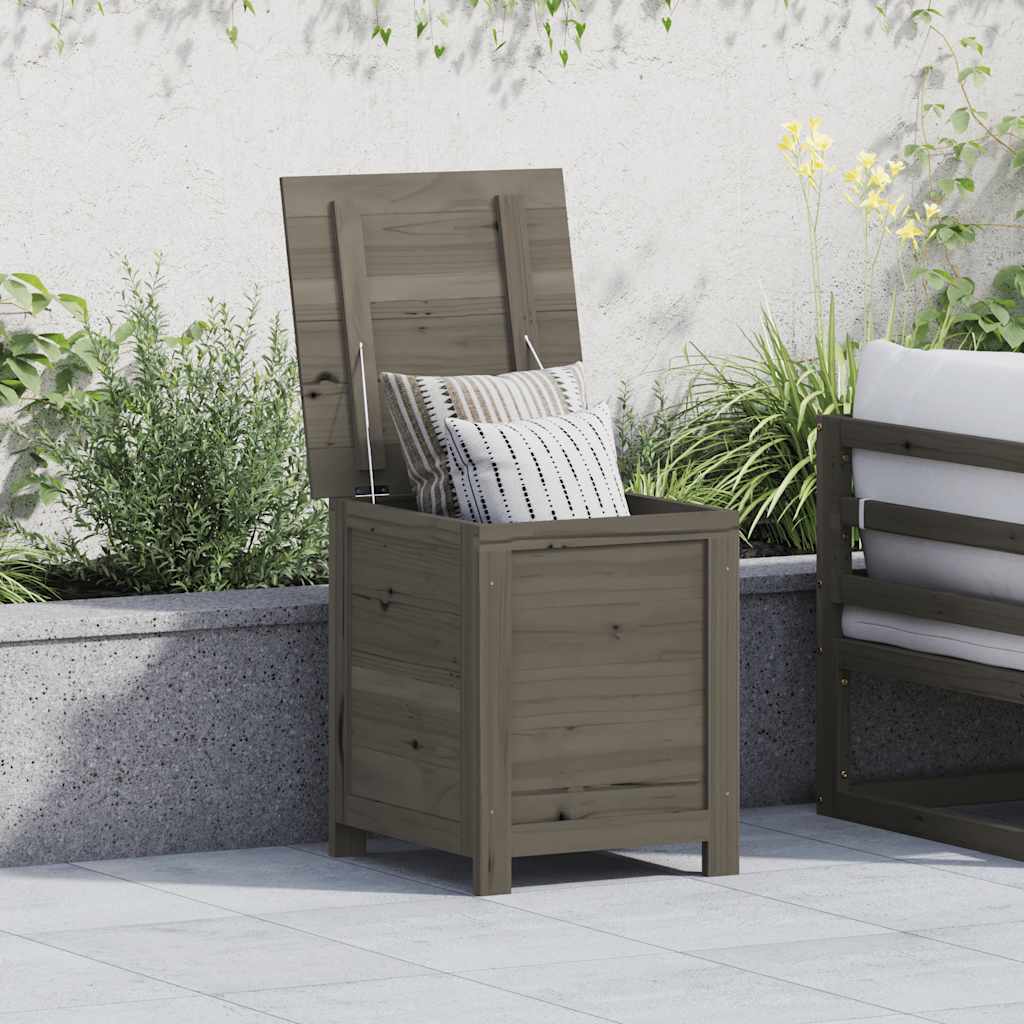 Baúl de cojines de jardín acacia maciza y acero 110x45x42/53 cm