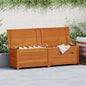 Baúl de cojines de jardín acacia maciza y acero 110x45x42/53 cm