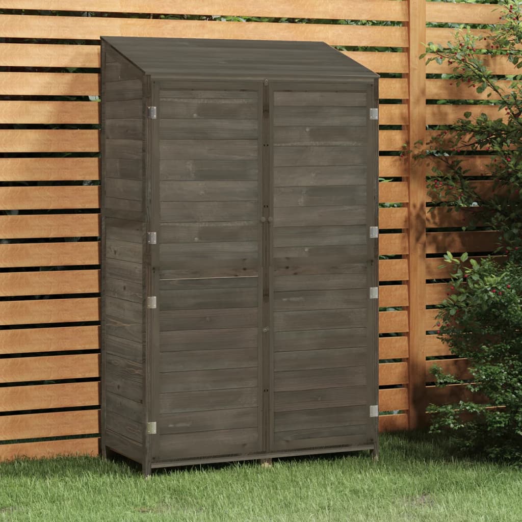Cobertizo de jardín madera abeto maciza antracita 102x52x112 cm