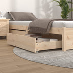 Cajones de cama 2 uds madera maciza de pino marrón cera