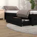 Cajones de cama 2 uds madera maciza de pino marrón cera