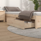Cajones de cama 2 uds madera maciza de pino marrón cera