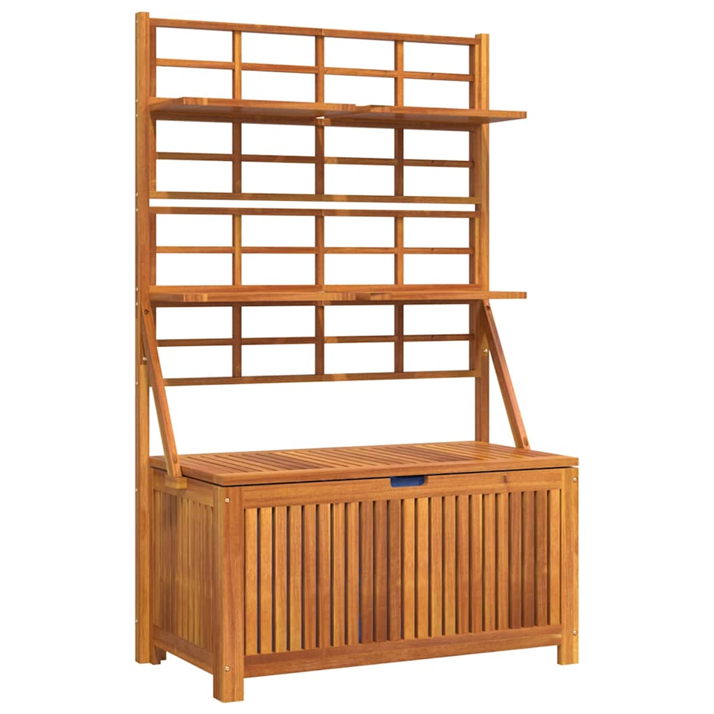 Caja de almacenaje con enrejado madera de acacia 99x50x160 cm