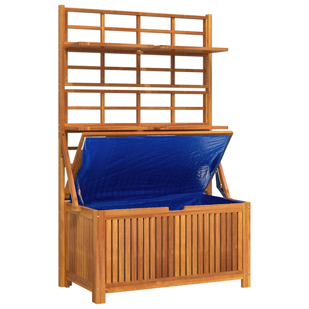 Caja de almacenaje con enrejado madera de acacia 99x50x160 cm