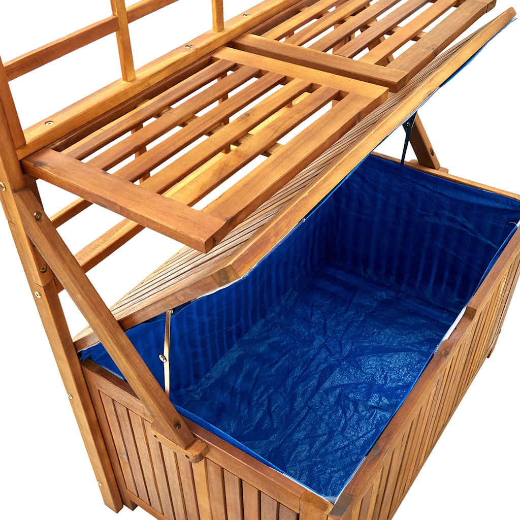 Caja de almacenaje con enrejado madera de acacia 99x50x160 cm