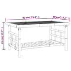 Set de muebles de jardín 2 piezas bambú con cojines gris oscuro