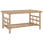Set de muebles de jardín 2 piezas bambú con cojines gris oscuro