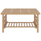 Set de muebles de jardín 2 piezas bambú con cojines gris oscuro