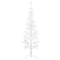 Medio árbol de Navidad artificial con soporte blanco 120 cm