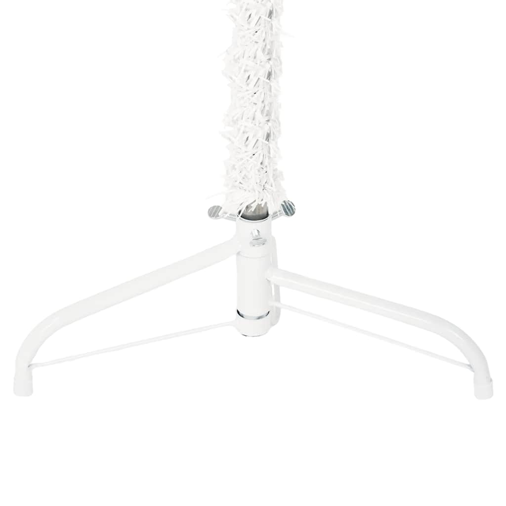 Medio árbol de Navidad artificial con soporte blanco 120 cm