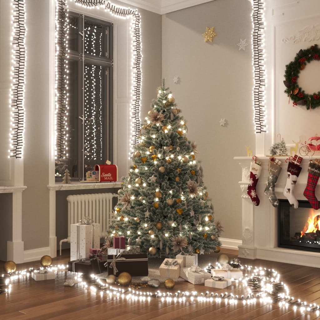 Tira de luces compacta con 1000 LED PVC blanco cálido 25 m