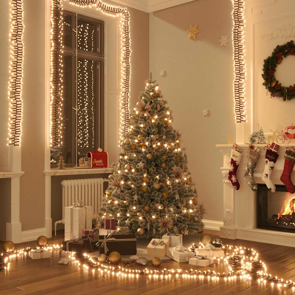 Tira de luces compacta con 1000 LED PVC blanco cálido 25 m