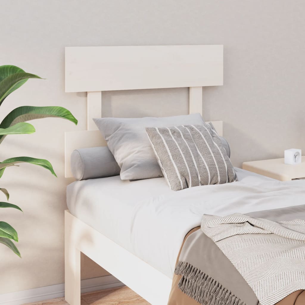 Cabecero cama madera contrachapada blanco brillo 200x1,5x80 cm