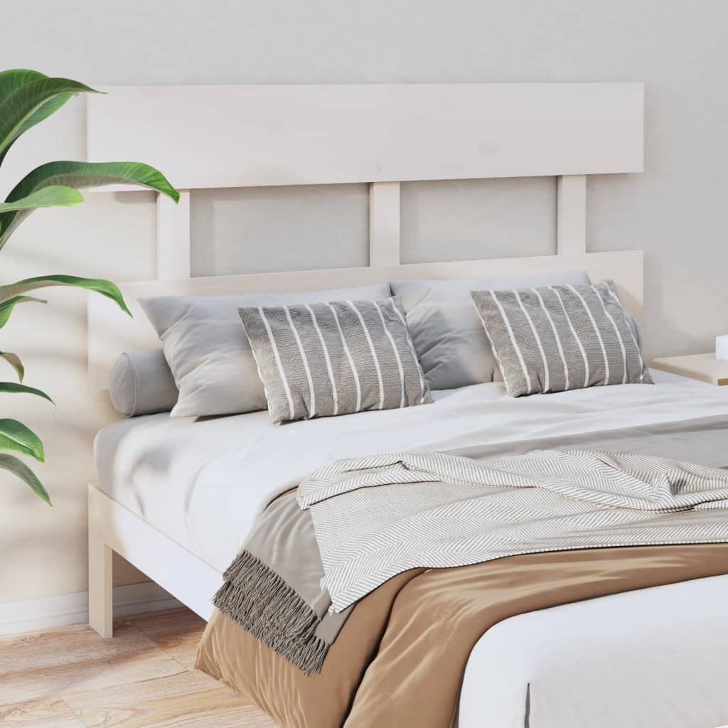 Cabecero cama madera contrachapada blanco brillo 200x1,5x80 cm
