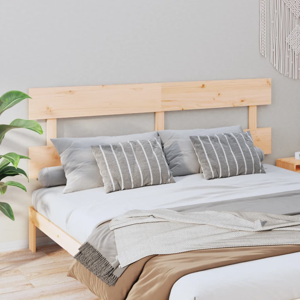 Cabecero cama madera contrachapada blanco brillo 200x1,5x80 cm