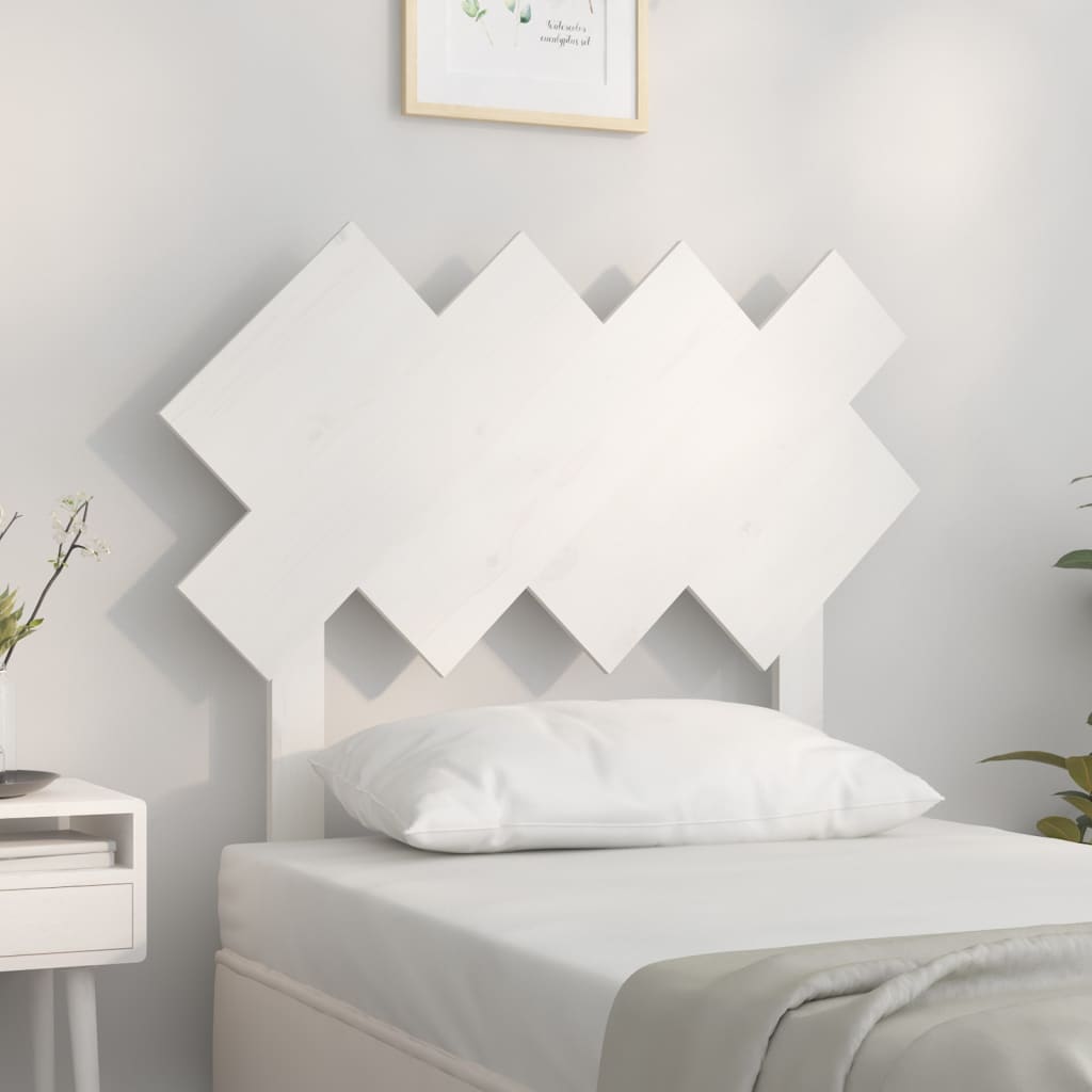 Cabecero cama madera contrachapada blanco brillo 200x1,5x80 cm
