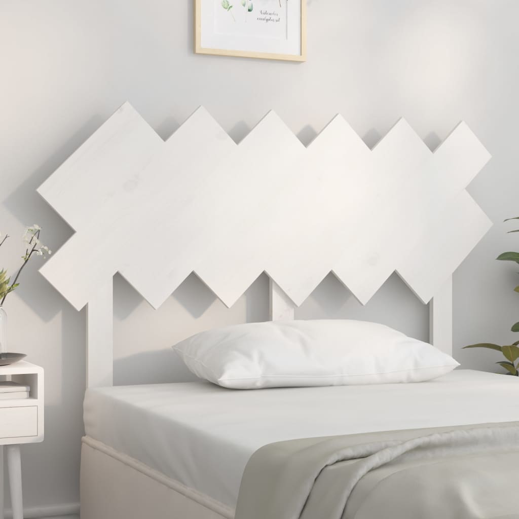 Cabecero cama madera contrachapada blanco brillo 200x1,5x80 cm