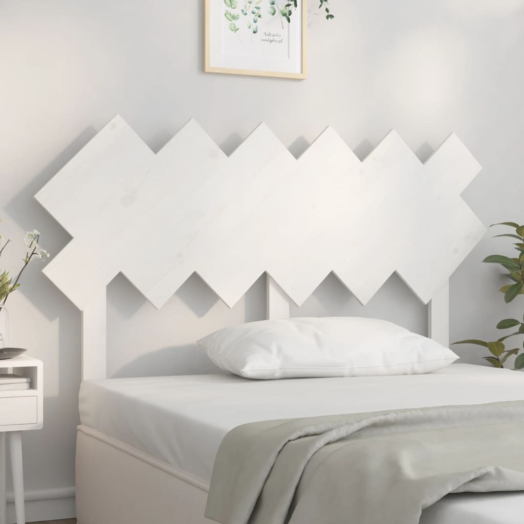 Cabecero cama madera contrachapada blanco brillo 200x1,5x80 cm