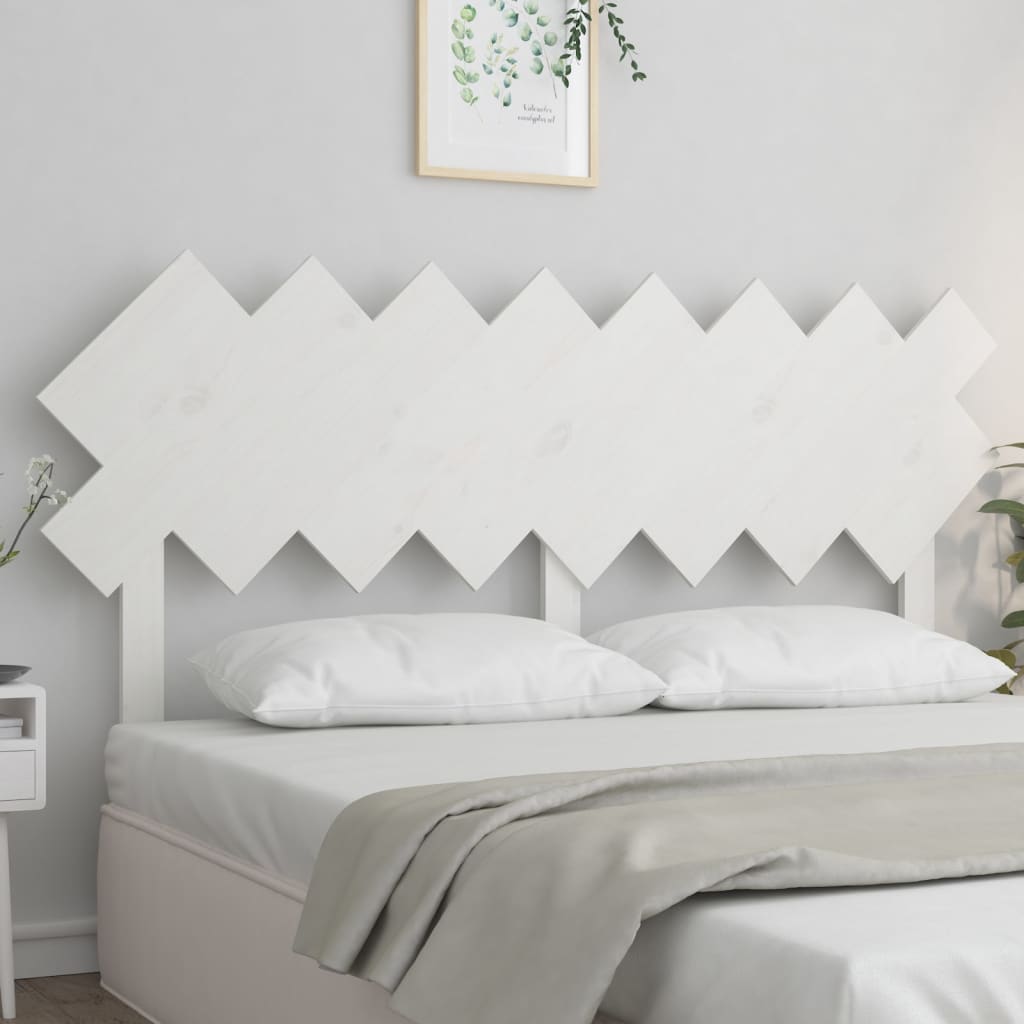 Cabecero cama madera contrachapada blanco brillo 200x1,5x80 cm