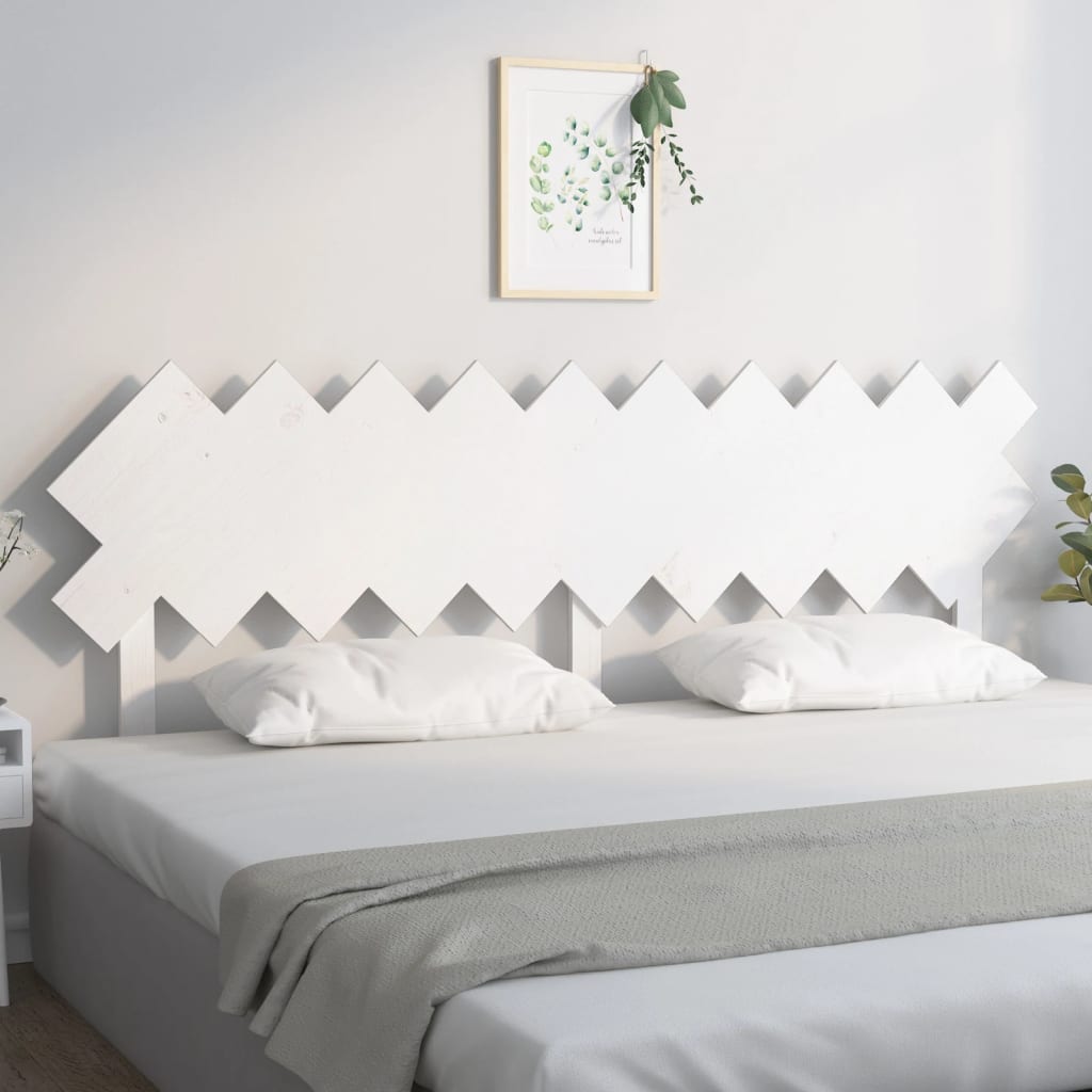 Cabecero cama madera contrachapada blanco brillo 200x1,5x80 cm