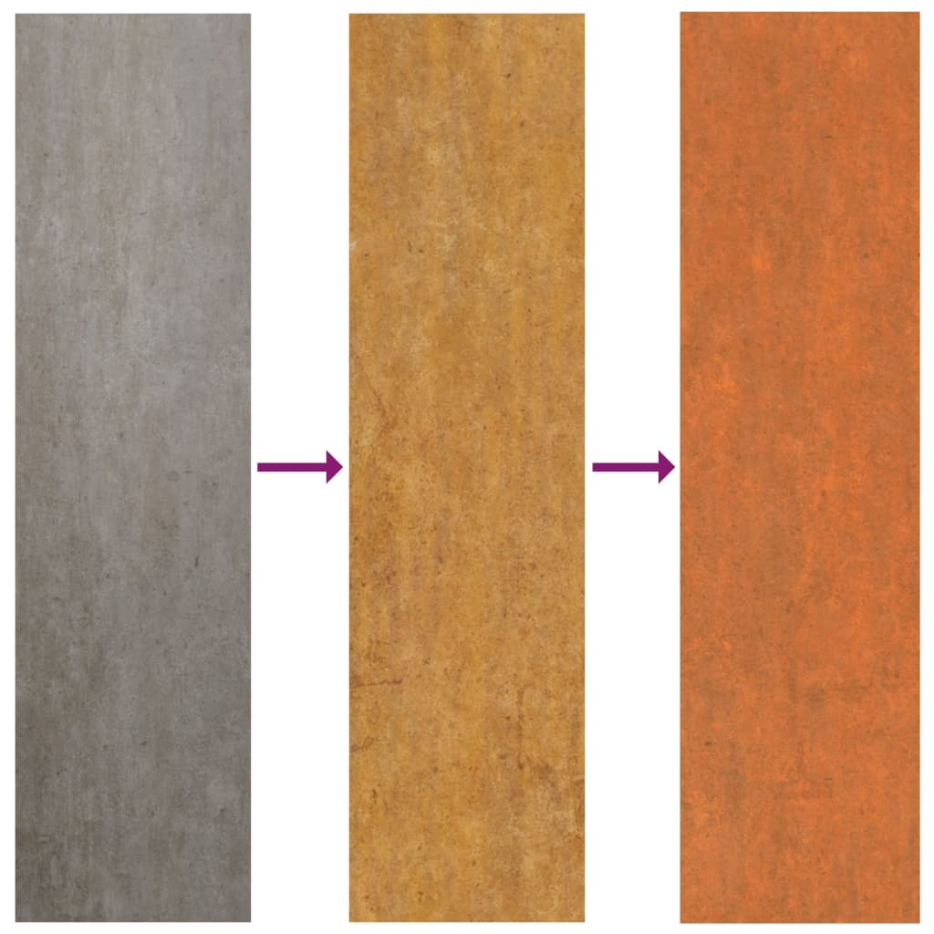 Paneles de tejado 36 uds acero corten oxidado 100x44cm